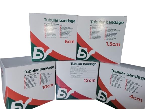20 mètres de jersey tubulaire médical Bastos Portugal – 67% coton / 33% viscose – Maillage tubulaire sans couture – Élastique et confortable (Non étirée 20m x 12 cm)