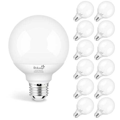 Image of 12 Pack LED Globe Light Bulbs 4000K Daylight E26 Base 60W Equivalent | 500LM, 5W, CRI 85+, Non-dimmable Standard Base LED Globe Light bulbs for Bathroom Vanity Mirror