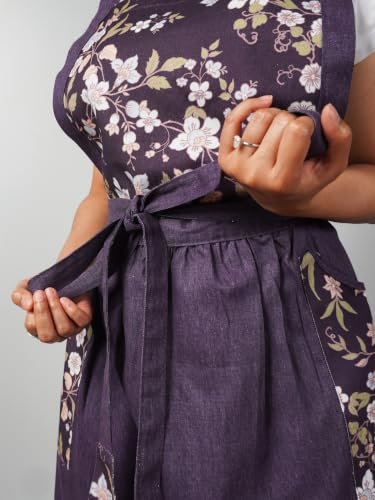 Image of 100% Cotton Unisex Apron - Adjustable Neck Straps, Vibrant Print, Reinforced Stitching, Multipurpose& Deep Pocket - for Cooking, Catering, Gardening, Painting-Printed Aprons