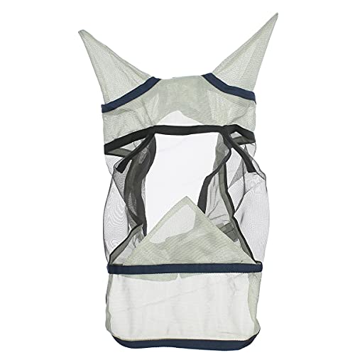 Foto von QHP Fliegendecke XL für großrahmige Pferde mit Hals und Hut grau, 3 Bauchgurte, Frontverschluss, Schweiflatz (155 cm)