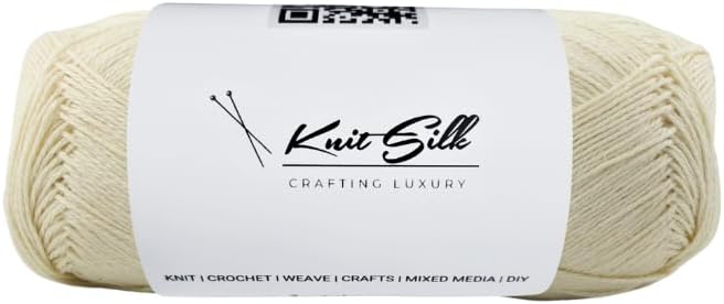 Knitsilk CottonMuse – 100% Gassed Mercerized Cotton Yarn, 4 x 75g (382 Yards), Soft, Matte Finish, Premium Crochet Thread for Apparel & DIY Crafts|Cream| PACK4|