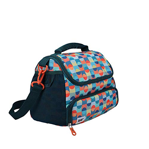 BUILT Insulated Lunch Bag with 'The Retro' Design, Polyester, Teal, 18.5 x 27 x 21 cm