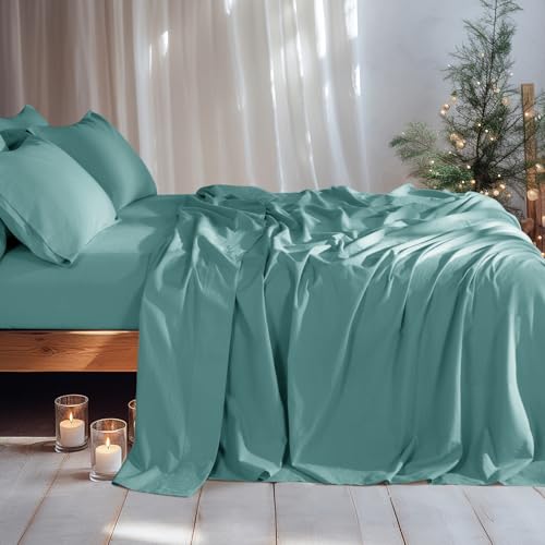 Image of LBRO2M 100% French Pure Linen Sheet Set 6Pcs, 16 inch Deep Pocket King Size