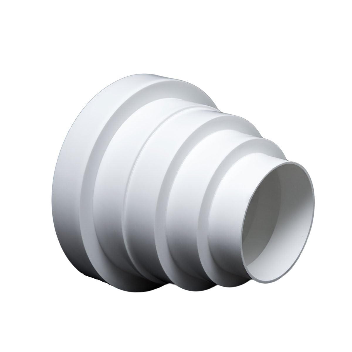 Diameter 80 100 120 125 150 mm PVC Reducer Connector Reducer Pipe Transition Ventilation Round Pipe Ventilation Ventilation Duct Fan Universal Diameter 80-150 mm (1PCS)