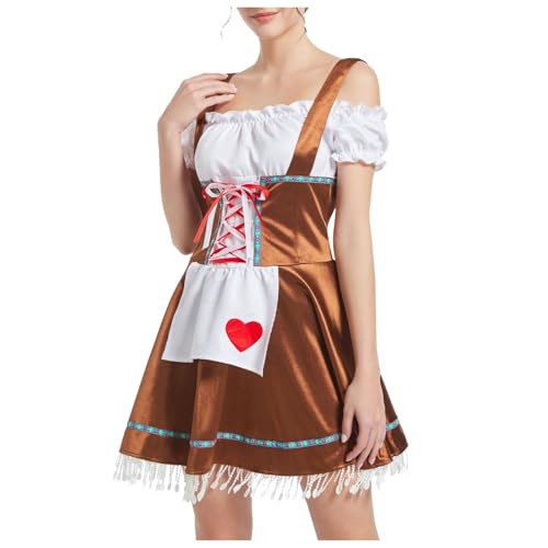 Dirndl fête de la bière costume traditionnel midi avec jupe pour soirée bavaroise