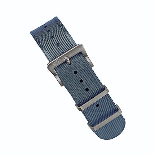 B & R Bands XTREME Nylon Military Watch Band Straps - 20mm 22mm (20mm, Glacier Blue)