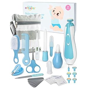 OTTOLIVES Baby Healthcare and Grooming Kit, 24 in 1 Baby Electric Nail Trimmer Set Newborn Nursery Health Care Set for…