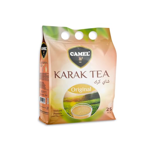 CAMEL Instant Karak Tea & Latte Range 25 Sachets | Authentic Flavors Including Original Cardamom Ginger Saffron Masala & Turmeric Latte - Original Flavor