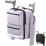 Staveley Mobility Scooter Crutch Bag | XL Expandable Shopping Bag for Electric Mobility Scooter Wheelchair & Boot Scooters | 2 Crutch Holders Bag for Mobility Aid Mobility Scooter Accessories Purple