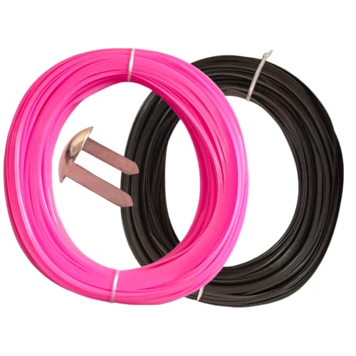 Image of ADW CRAFT'S Plastic Wire for Basket Making(2 Colours Best Combo|Plastic Koodai wire|Glass Wire For Basket Making|Koodai Wire Roll|Plastic Wire For Koodai (200 Grms, Baby Pink+Black, 1)