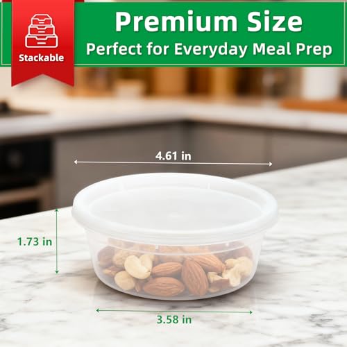 tropipak Deli Food Containers with Lids 8 oz-50 Pack Meal Prep Containers Food Storage Containers with Lids Stackable, Leakproof, BPA Free, Microwave Dishwasher Freezer Safe for Takeout Meal — view 3