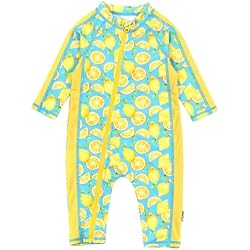 SwimZip UPF50+ Boys Swim Shirt, Long Sleeve One Piece Kids Sunsuit