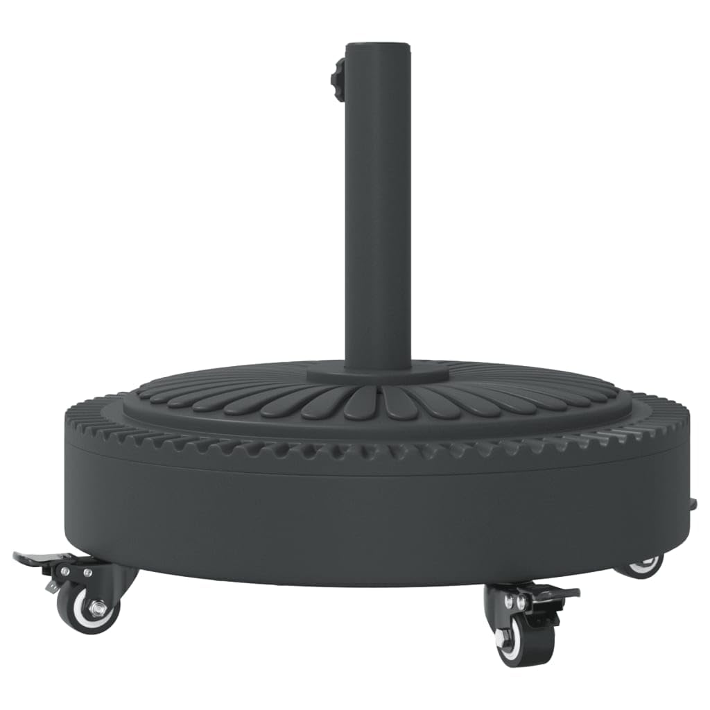 vidaXL Base de Parasol avec Roues pour mâts Ø38 / 48 mm 27 kg Rond, Base de Parasol, Pied de Parasol de terrasse, Porte-Parasol, Support de Parasol