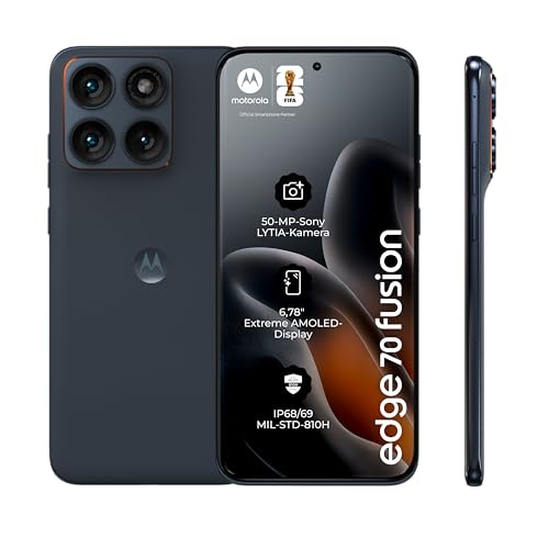 Motorola Edge 70 Fusion Smartphone (Robustes 6 78-Super-HD+-Display Dank Corning Gorilla Glass 7i 50-MP-Kamera 8/256 GB 5100 mAh 68W-TurboPower-Aufladen) Pantone Silhouette