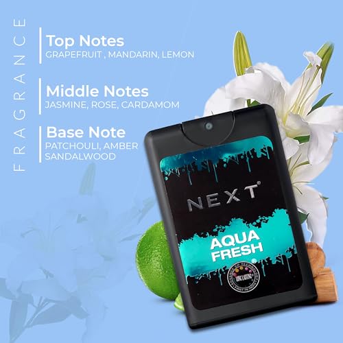 Image of Next Care Luxury Aqua Fresh + Sports No Gas Pocket Perfume for Men -20ml each | Long Lasting perfume Body Spray | Small pocket deo(Pack of 2)