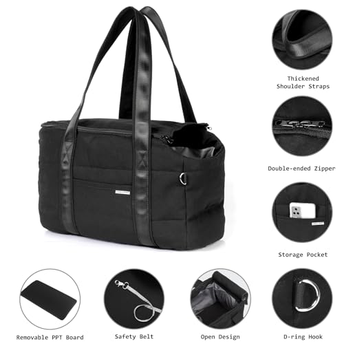 Hundetragetasche, Tragetasche Hund, Hundereisetasche mit Verstellbarer Sicherheitsleine, weiche Tasche für kleine Hunde und kleine bis mittelgroße Haustiere, Outdoor-Einkaufstasche