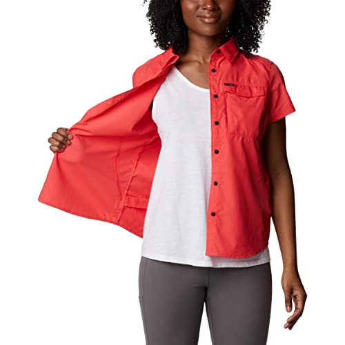 Columbia Camicia a Maniche Corte da Donna, Silver