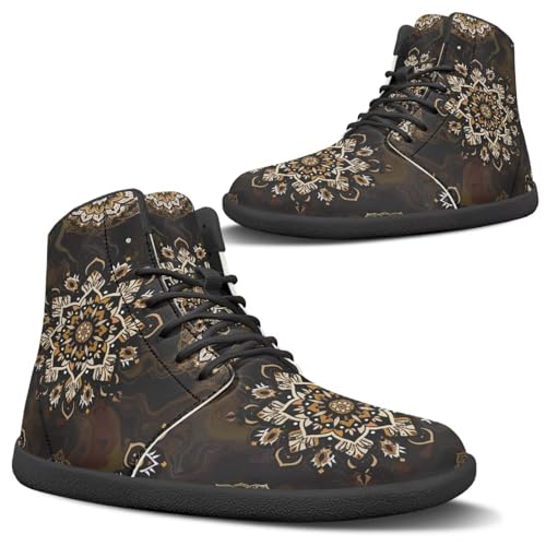 Image of Binienty Zero Drop Sole Barefoot Men's Women's PU Leather Flat Minimalist Barefoot Sneakers Athletic Shoes Waterproof