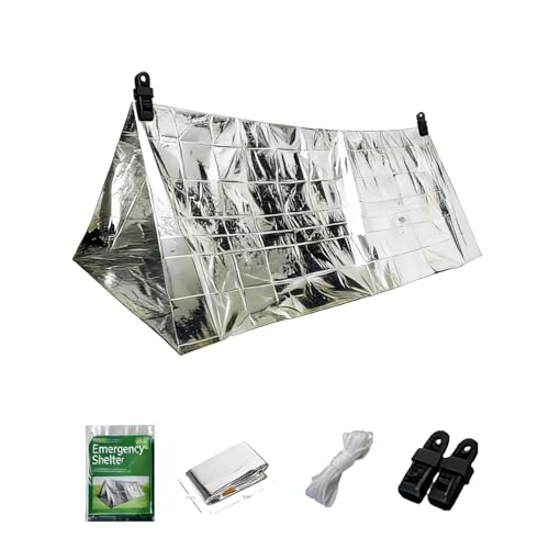 Emergency Survival Tent 2-Person Mylar Tube Tent...