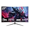 LXZ Monitor curvo para juegos de 27 pulgadas, monitor de PC de 180 Hz, pantalla Full HD 1080P sin marco 1800R para juegos con tecnología FreeSync y cuidado ocular, DP, puerto HDMI, color negro