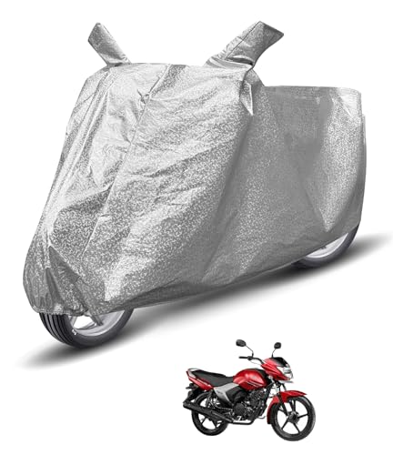 Image of Auto Hub Waterproof Bike Cover Compatible with Yamaha Saluto Dustproof, UV Protection Two Wheeler Bike Saluto Cover - Metallic Silver