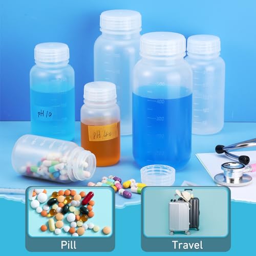 Nitial NITIAL-BOTTLE-55 18 Pack Laboratory Polypropylene Wide Mouth Reagent Bottle thumb #6