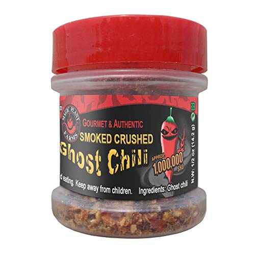 Dried Smoked Ghost Chili Flakes &ndash; Smoked Bhut Jolokia Ghost Pepper by Magic Plant - Very Hot Chili...
