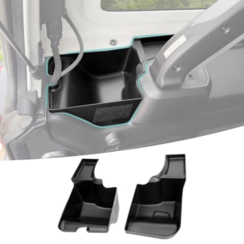 OUSUWO Rear Trunk Organizer Tray Compatible with 2024 2025 Jeep Wangler JL JLU 4XE Rubicon Sahara 4 Door, Wheel Well Storage Box Cargo Organizer Accessories for Jeep Wangler JL (Left + Right)