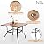 PHI VILLA 5 Pieces Patio Dining Set for 4 with 10ft Patio Umbrella, Metal Outdoor Stackable Wrought Iron Chair Set of 4 & 37" Metal Wood-Like Dining Table,3 Tier Vented Market Table Beige Umbrella