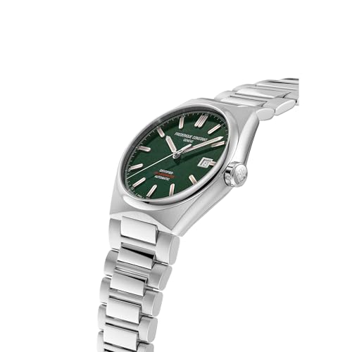 Image of Frederique Constant Mens Swiss Automatic Highlife COSC Silver-Tone Stainless Steel Watch with Bracelet and Additional Green Nubuck Leather Strap, Style: FC-303GRS3NH6B