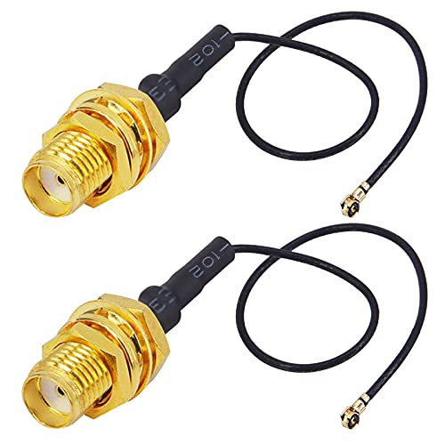 onelinkmore UFL to SMA M.2 NGFF SMA Female Jack Bulkhead to IPX IPEX MHF4 RF Pigtail WiFi Antenna Extension Cable for PCI WiFi Card Wireless Router M.2 Cards 0.81mm Pack of 2 (4 inch (10 cm))