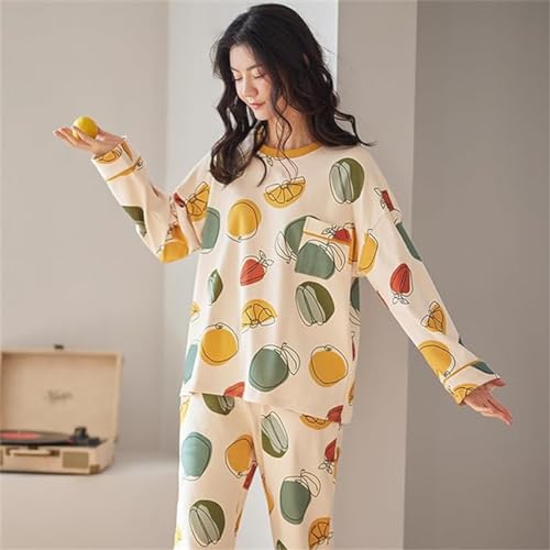 Big Girl Teens Cotton Soft Pajamas Sleepwear Casual Print Long Sleeve Pullover With Pant Loungewear Pjs Lounge Set4