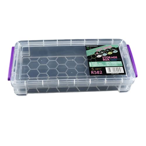 PETSTIBLE Scews Nail Art Case Transparent Container Compartment Storage Organizer Screw Case Tool Dust-proof Waterproof Plastic Storage Box Screw Holder Case Organizer Container Cover