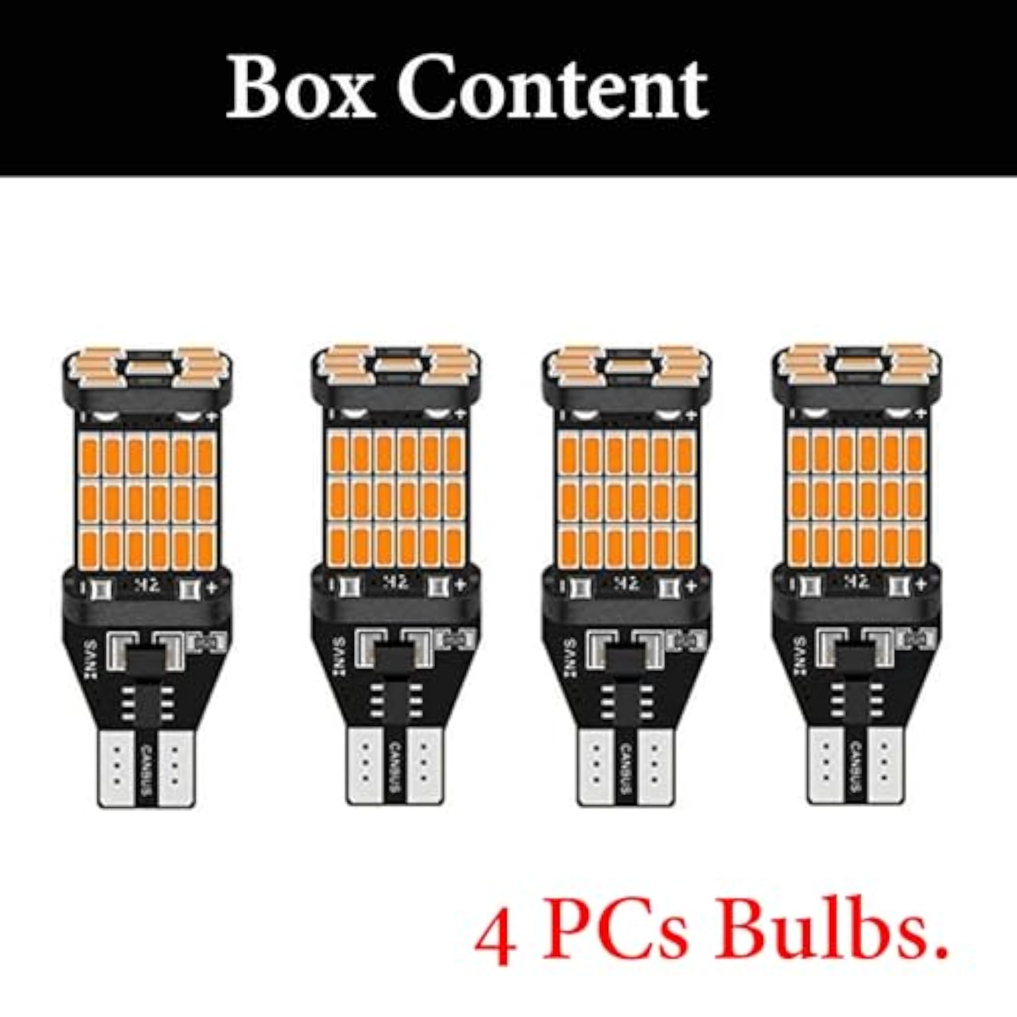 360 Reflecting 45 SMD T10 Socket LED Indicator Bulbs, Pack of 4