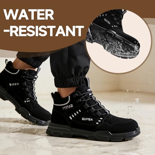 Image of Steel Toe Work Shoes for Men, Lightweight Safety Shoes with Puncture Resistant Midsole, Comfortable Protective Work Shoes for Warehouse Factory Light Construction
