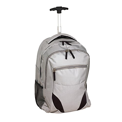 Rugzak Trolley grijs Daypack met gewatteerd laptopvak 34x52x28cm Rugzak Trolley met 2 zijvakken