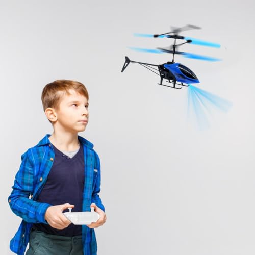 WFKKMEQ Remote Control Helicopter for Kids, RC Helicopter Toys, One Key Take Off and Landing, Easy to Fly Indoor and Outdoor Radio RC Flying, for Age 3+ Kids Party Gifts (Blue) - Image 7