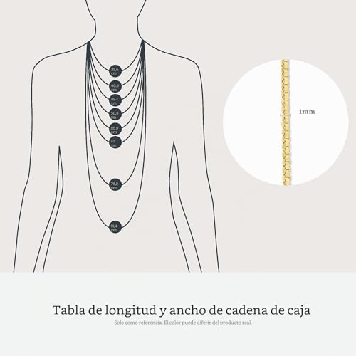 Collar cadena de plata de ley con acabado en oro de 18 quilates 5