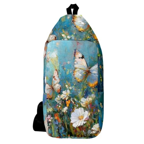 Sac à bandoulière de randonnée imprimé floral pour homme femme