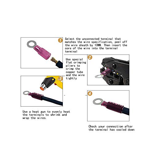 Domecka 160Pcs Heat Shrink Wire Connectors Butt Connectors Spade Ring Hook Bullet Fork Terminals Connectors Kit, Use Automotive Marine Truck Boat Motorcycle Electrical Maintenance #TOP3