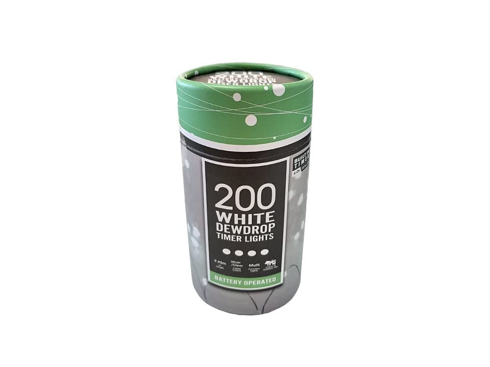 Festive Productions White Battery Operated Dewdrop Timer Lights - 200