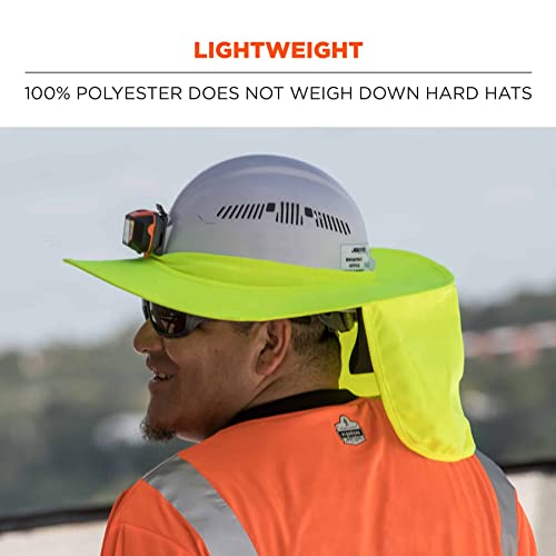 Ergodyne Chill-Its 6660 Attachable Hard Hat Brim With Neck Shade, Lime #TOP5