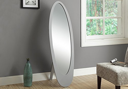 Monarch Contemporary Oval Cheval Mirror, Grey #TOP1