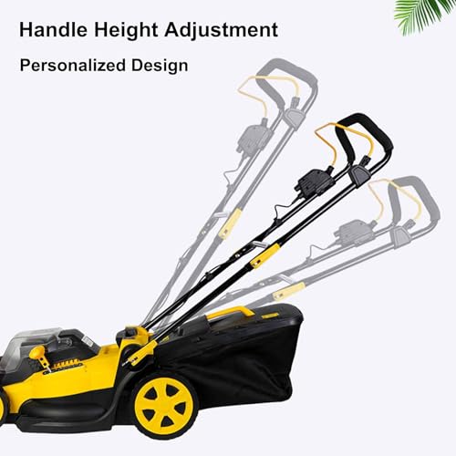 Cordless Lawn Mower, 40V Lithium-ion Electric Lawnmower with Brushless Motor, 16 inch Foldble Push Lawn Trimmer with 45L Grass Box, 6 Cutting Height Adjustments - Image 5