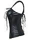 Bslingerie® Damenmode Dessous PU Leder-Optik Korsagen Bustier Korsett (S, schwarz)