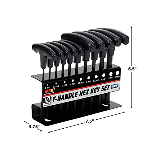 Performance Tool W80275 Metric T-Handle Hex Key Set, 10-Piece , Black #TOP2