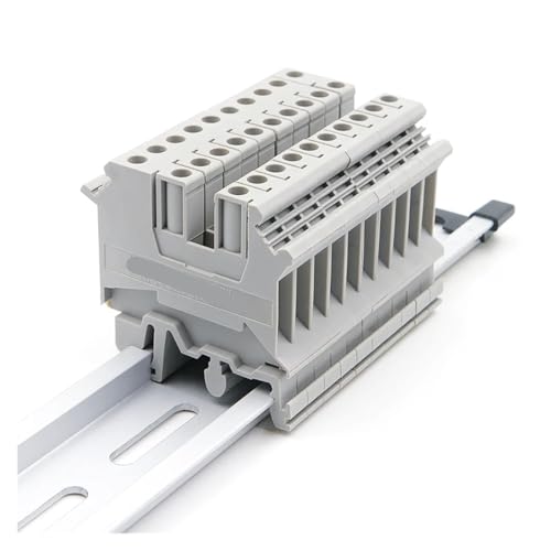 Terminales de riel DIN UK 5-TWIN 800V 40A, 50 unidades con doble resorte de PA66 24-10 AWG