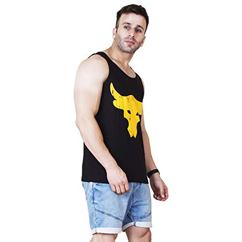 Image of Veirdo Cotton Sleeveless Tshirt for Men Black