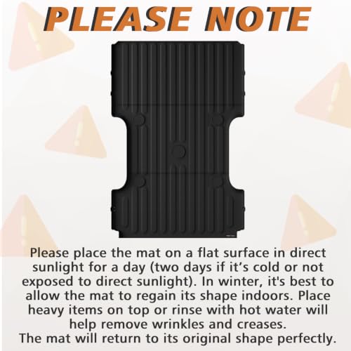 Image of TripleAliners 8FT(96 inch) Truck Bed Mat for 2019-2025 2026 Ram 2500 /3500 /4500 | (Won't fit Rambox) All Weather Protection, TPE Pickup Bed Liner with Raised Wall, Custom Fit, Anti-Slip, Durable