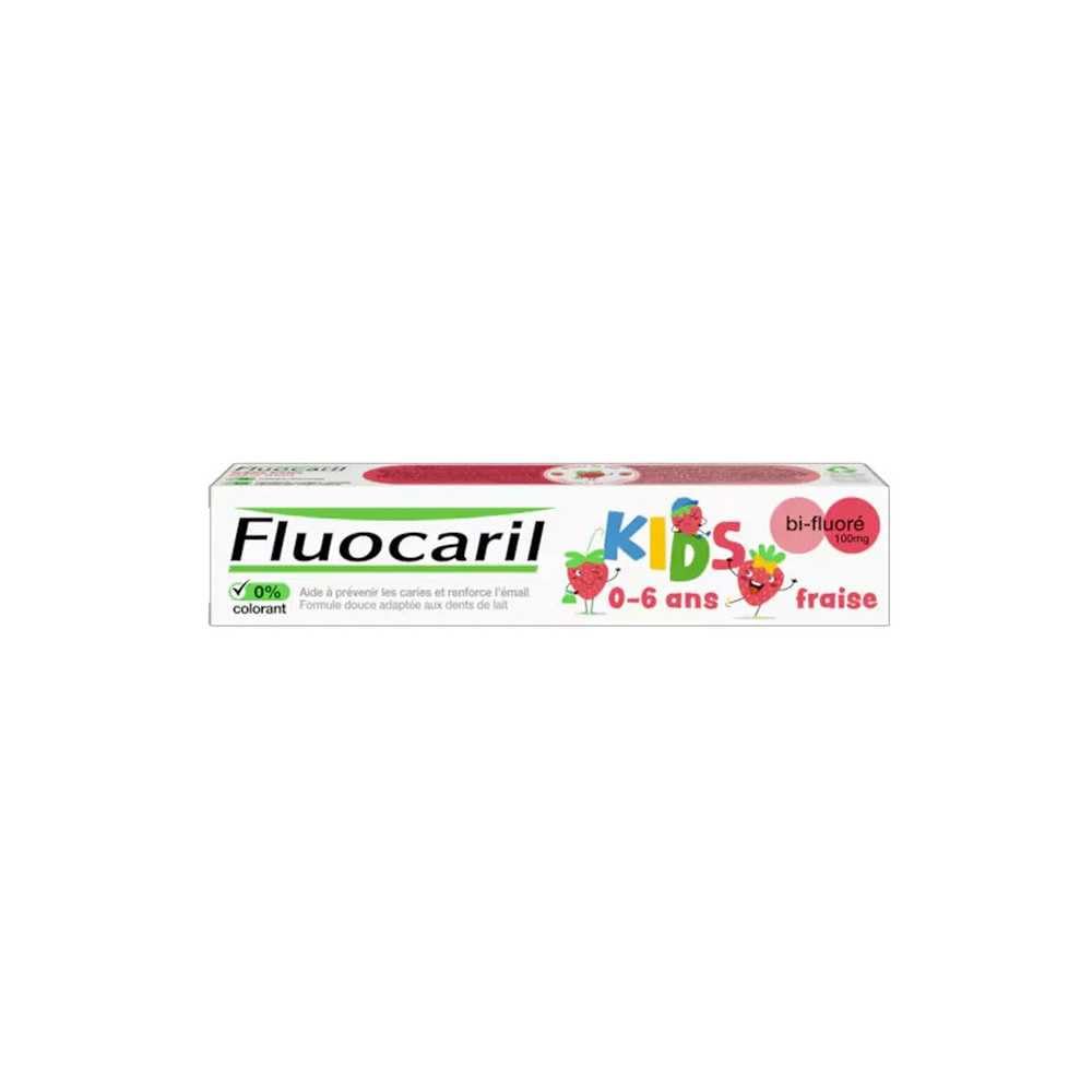 Fluocaril Kids - Bi-​Fluoré 100 mg Pasta Dentífrica Anticaries Sabor Fresa - Esmalte Reforzado, Fortalece los dientes de leche, Eficacia Clínicamente Probada - 75 ml